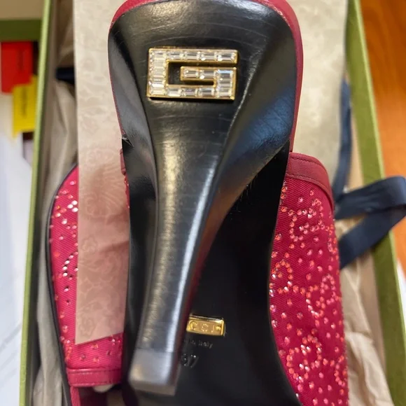 Gucci GG Crystal Pink Slide Sandals - Picture 4 of 8